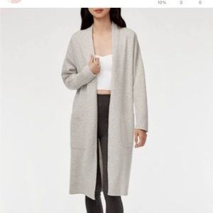 Aritzia Babaton coatigan grey long cardigan with pockets. Size small